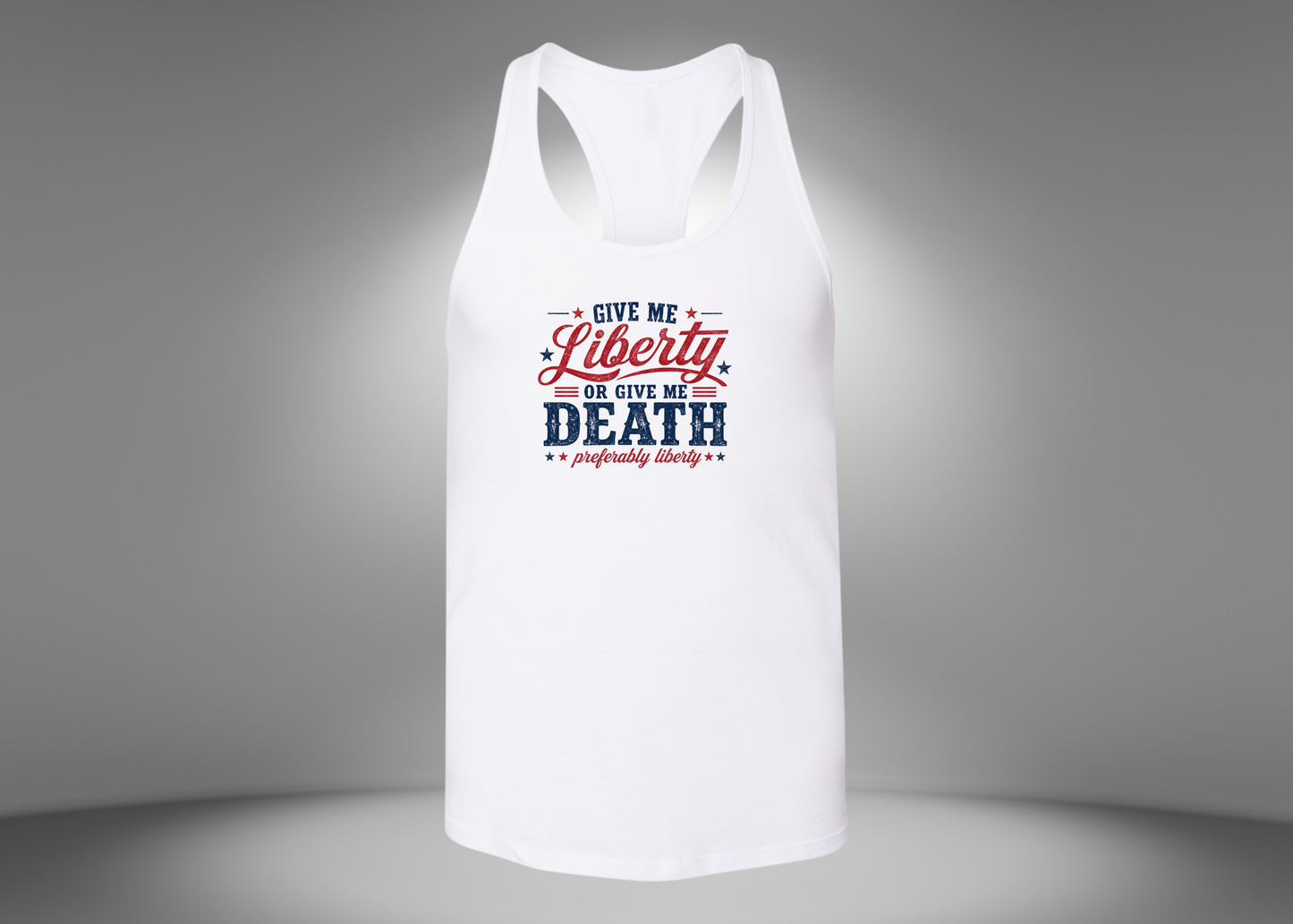 Give Me Liberty or Give Me Death Women's Racerback Tank Top