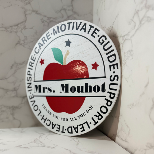 Apple of Appreciation Wood Sign