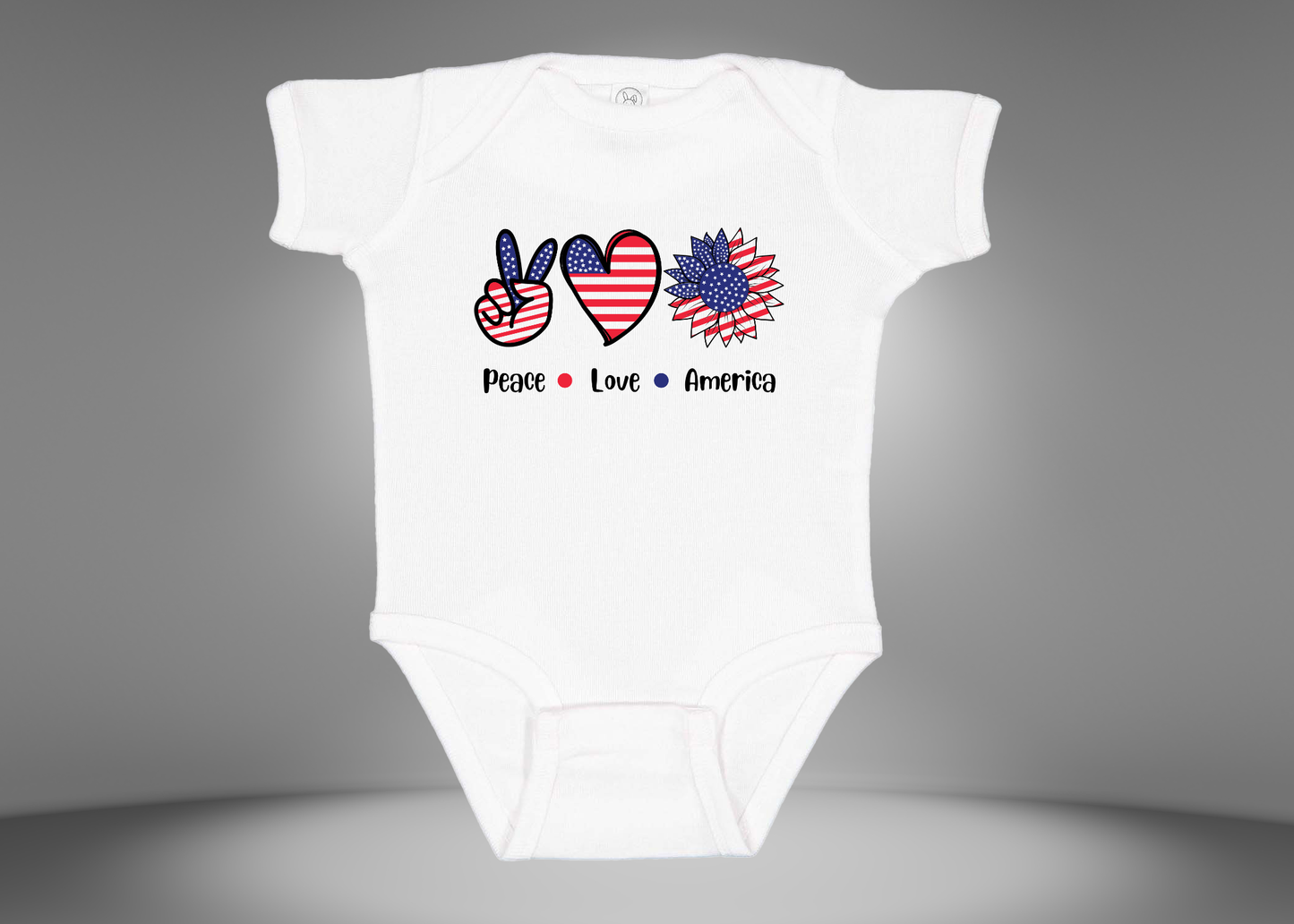 Peace Love America Rib Bodysuit Onesies