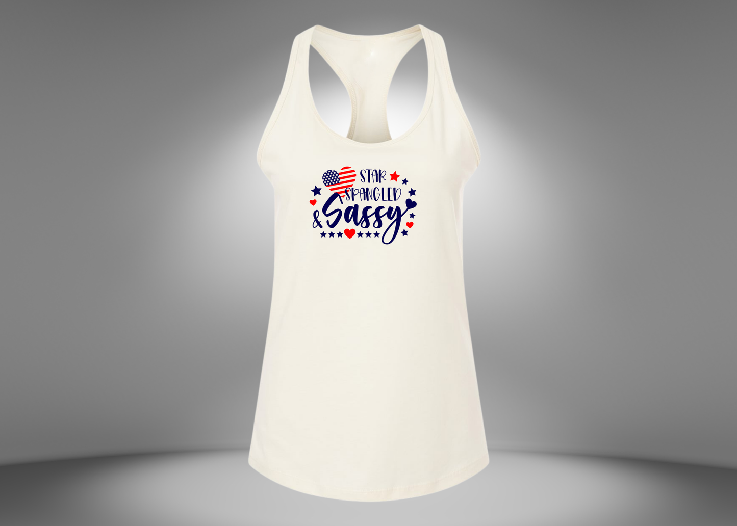 Star Spangled Sassy Women's Racerback Tank Top