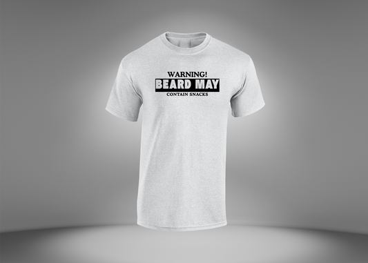 Warning! Beard May Contain Snacks Men's T-Shirt