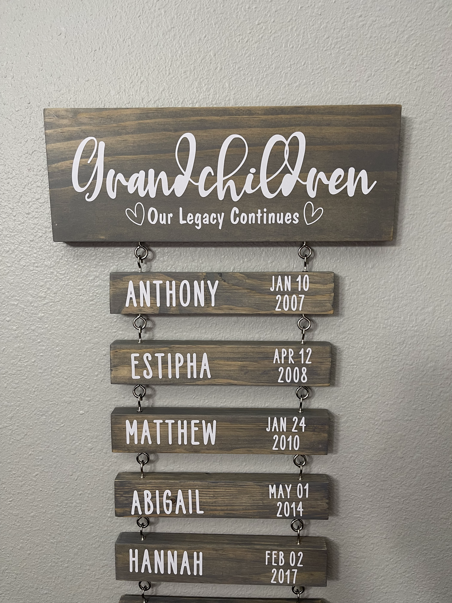 Grandchildren - Our Legacy Continues Wood Sign