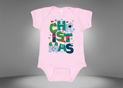 Christmas Monster Baby Rib Bodysuit Onesies