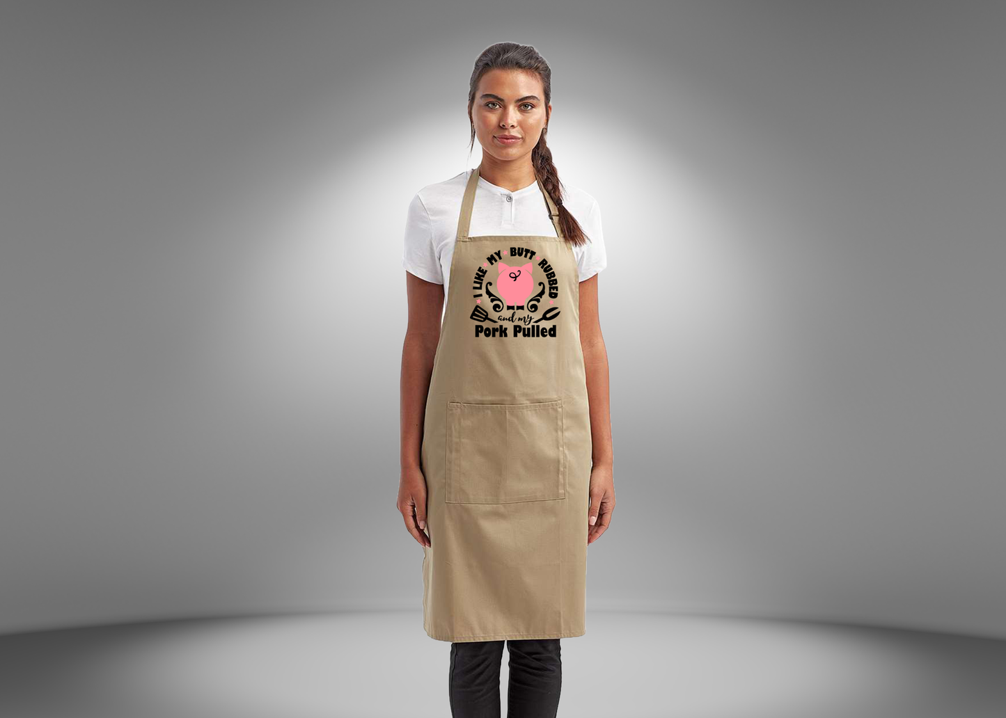 I like My Butt Rubbed and My Pork Pulled Black Apron