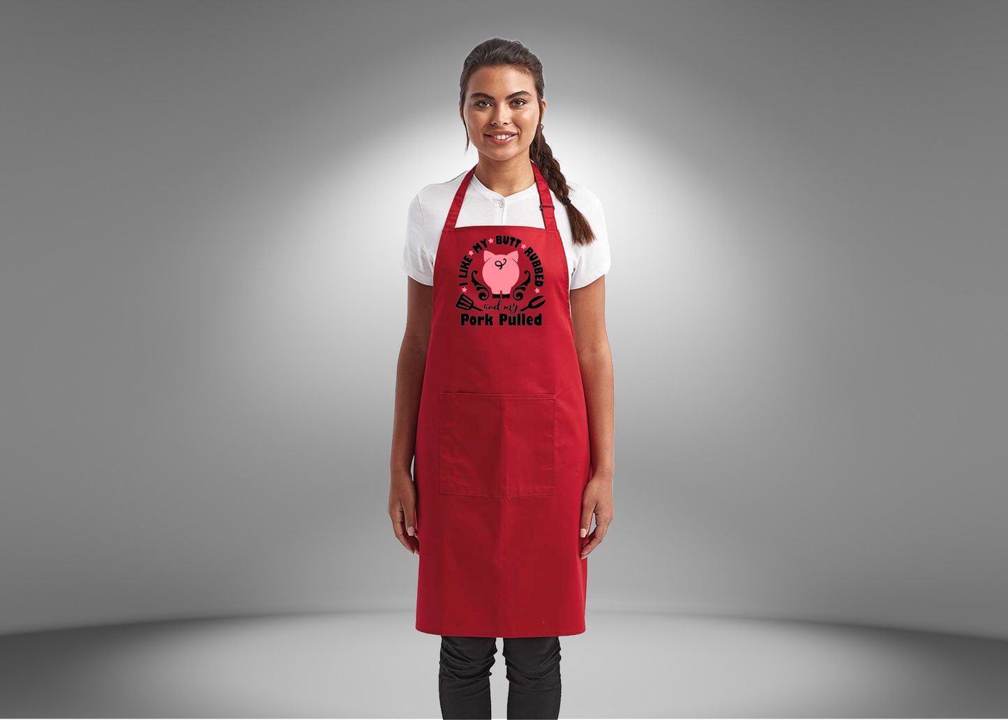 I like My Butt Rubbed and My Pork Pulled Black Apron