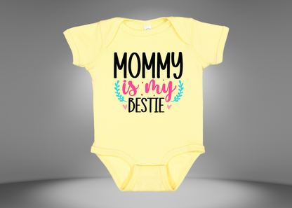 Mommy Is My Bestie Rib Bodysuit Onesies