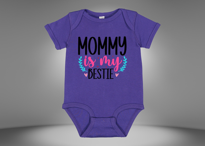 Mommy Is My Bestie Rib Bodysuit Onesies