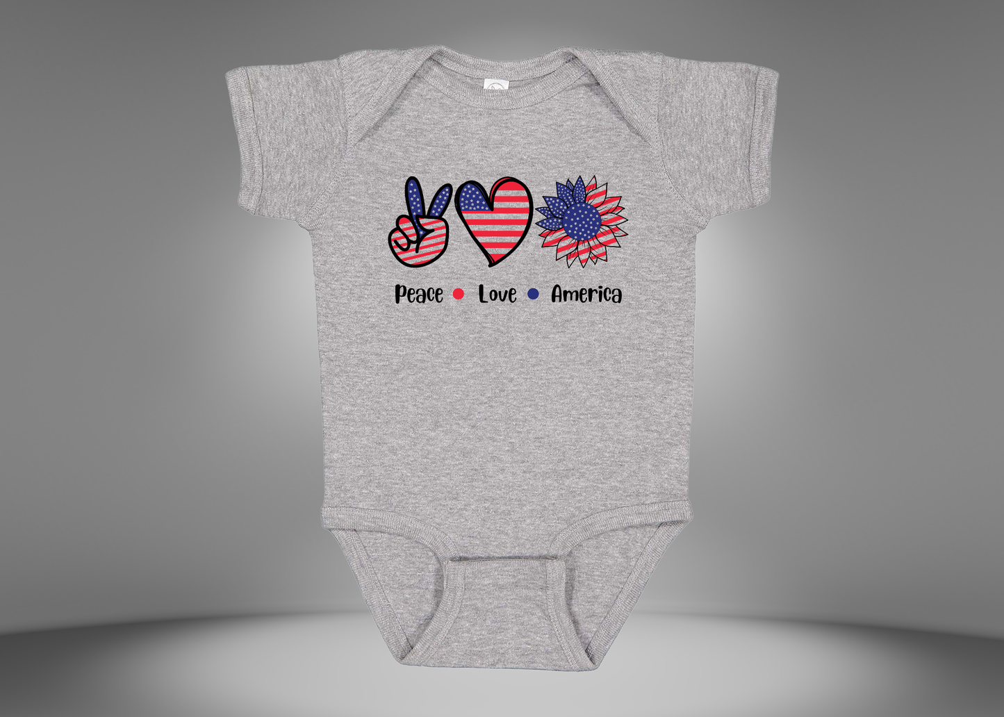 Peace Love America Rib Bodysuit Onesies