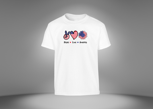 Peace Love America Youth T-Shirt