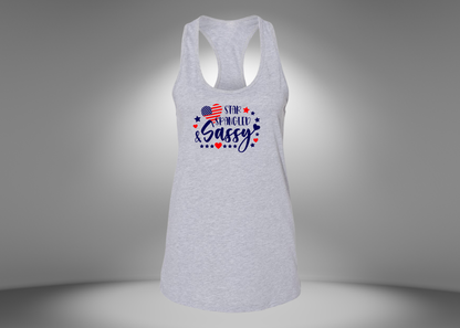 Star Spangled Sassy Women's Racerback Tank Top