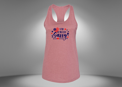 Star Spangled Sassy Women's Racerback Tank Top