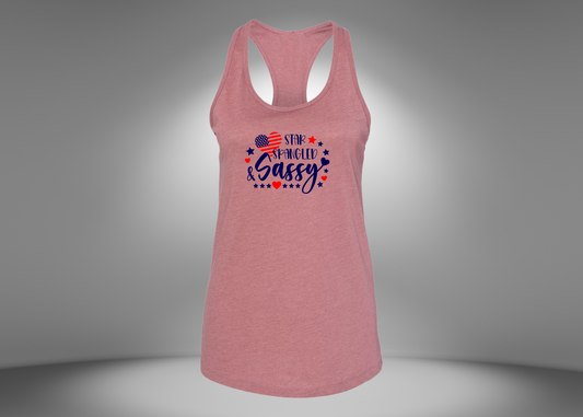 Star Spangled Sassy Women's Racerback Tank Top