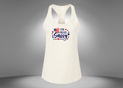 Star Spangled Sassy Women's Racerback Tank Top