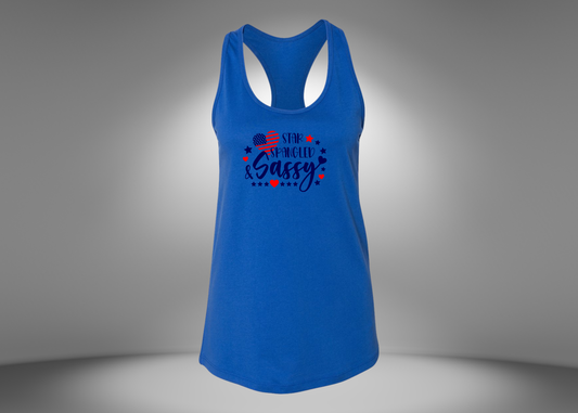 Star Spangled Sassy Women's Racerback Tank Top