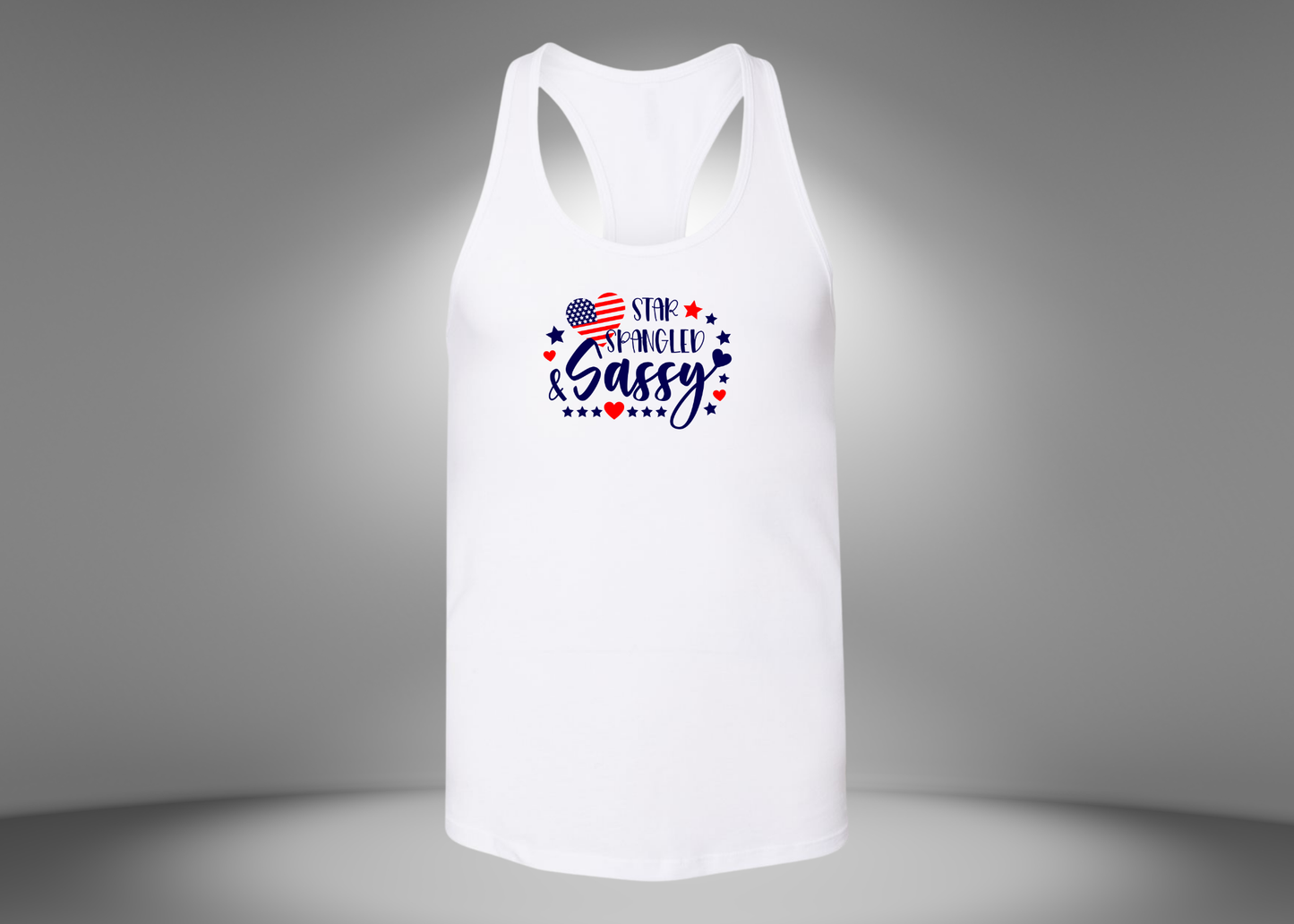 Star Spangled Sassy Women's Racerback Tank Top