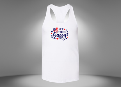 Star Spangled Sassy Women's Racerback Tank Top