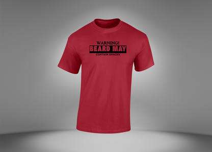 Warning! Beard May Contain Snacks Men's  T-Shirt
