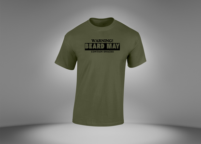 Warning! Beard May Contain Snacks Men's  T-Shirt